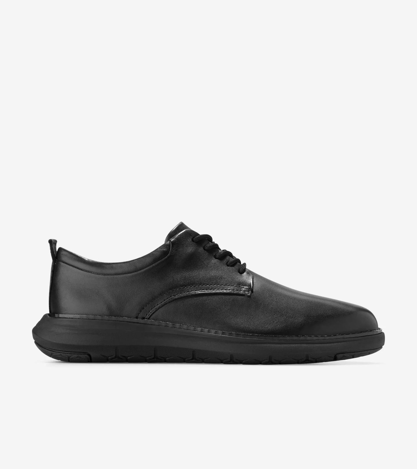 Side view of Cole Haan Grand Remix leather Oxford in black
