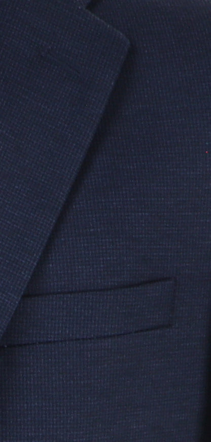 T.O Mini Navy Checkered Stretch Slim Boys Suit A6-500