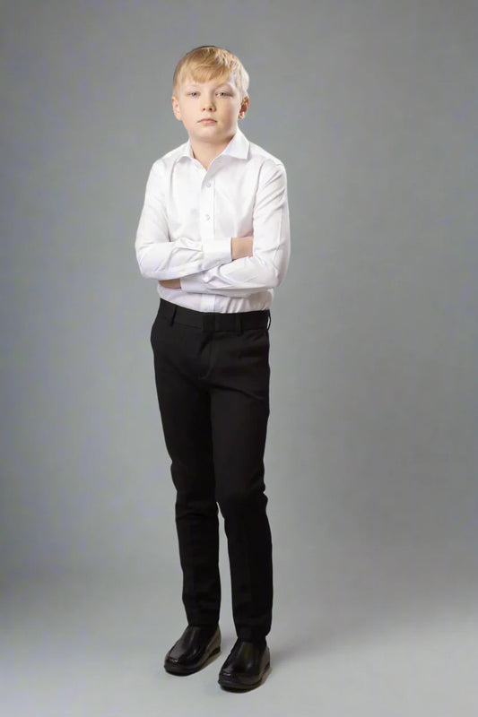 TO Boys Black Basic Stretch Dress Pants A6-1