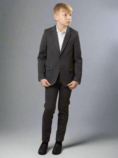 T.O. boys soho stretch charcoal Heather suit