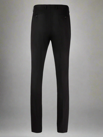 Cardeliano Mens Black Wool Dress Pants 100-1 