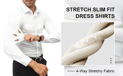 TO Boys Stretch White Shirt-Twill Weave