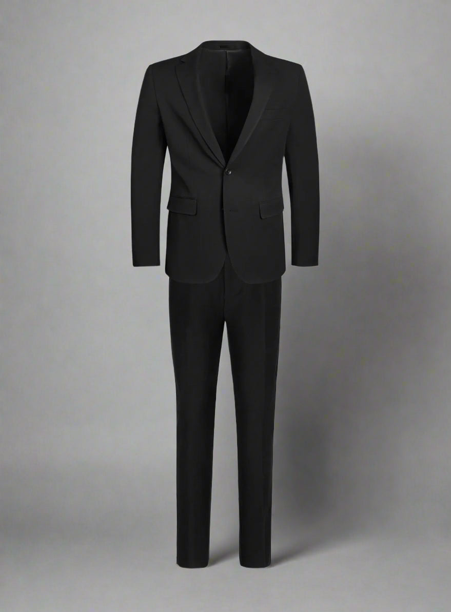 T.O. Mens Black Flex Suit-Slim Fit