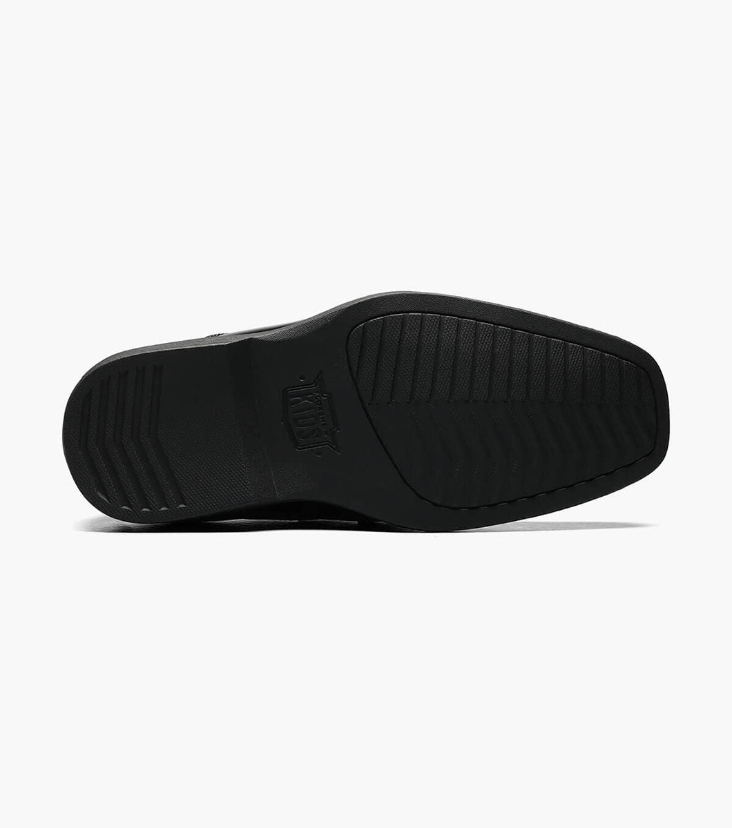 Florsheim Boys Black Loafers With Buckle BikeToe Bit 16540