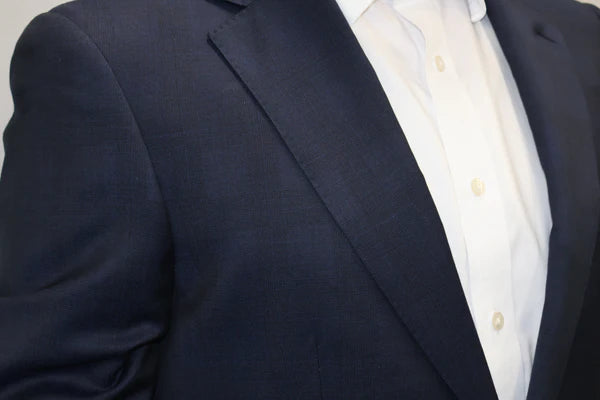 Cardeliano Mens Dark Blue Wool Suit-Navy Windowpane 