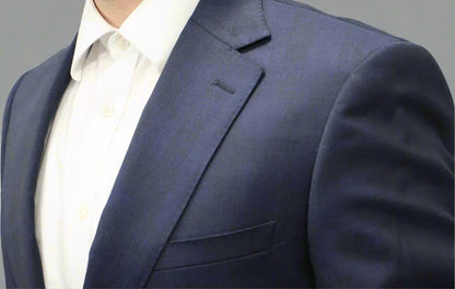 Cardeliano Mens Dark Blue Wool Suit-Navy Windowpane 