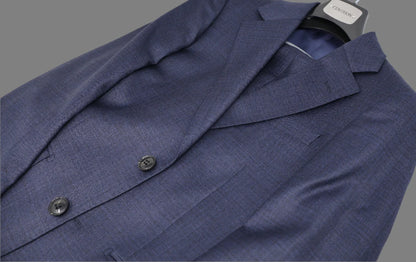 Centrion Mens Wool Suit Steel Blue Subtle Pattern
