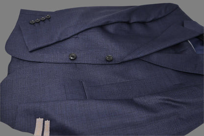 Centrion Mens Wool Suit Steel Blue Subtle Pattern