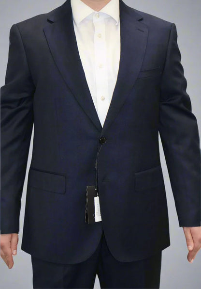 Cardeliano Mens Dark Blue Wool Suit-Navy Windowpane 