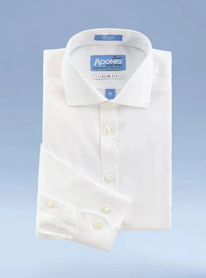 Adonis Boys Long Sleeve Non Iron Shirt-Pinpoint Weave