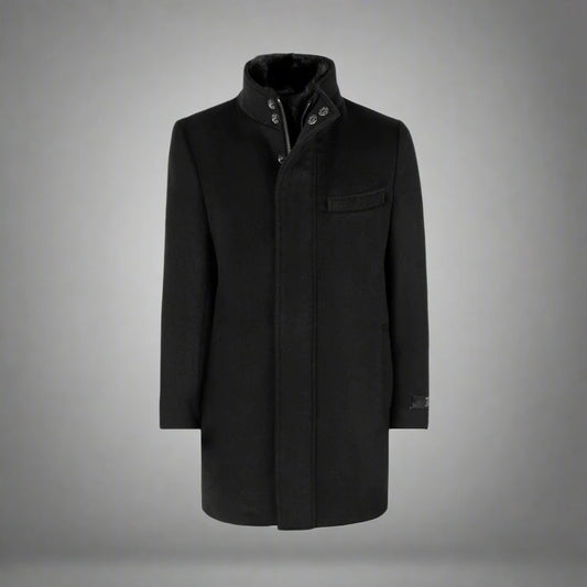 Mens Wool Black Coat LINCOLN-1MC