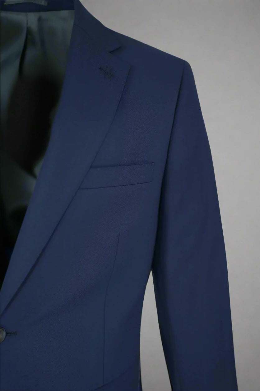 Giles & Jasper Wool Navy Stretch Suit Jacket