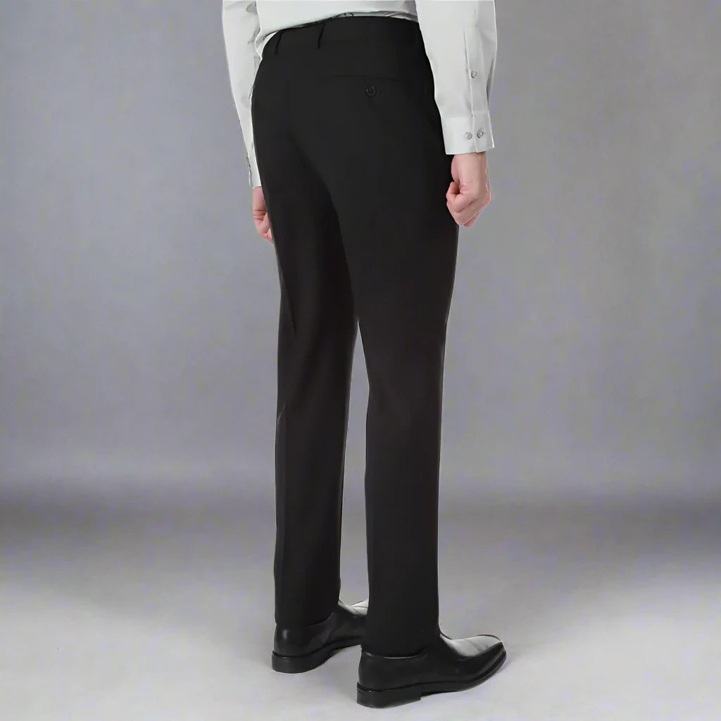 Giles & Jasper Wool Black Stretch Suit Pants