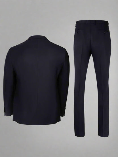 Cardeliano Mens Navy Wool Suit