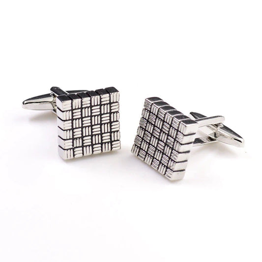 SILVER SQUARE CUFFLINKS T.O. COLLECTION CL-221