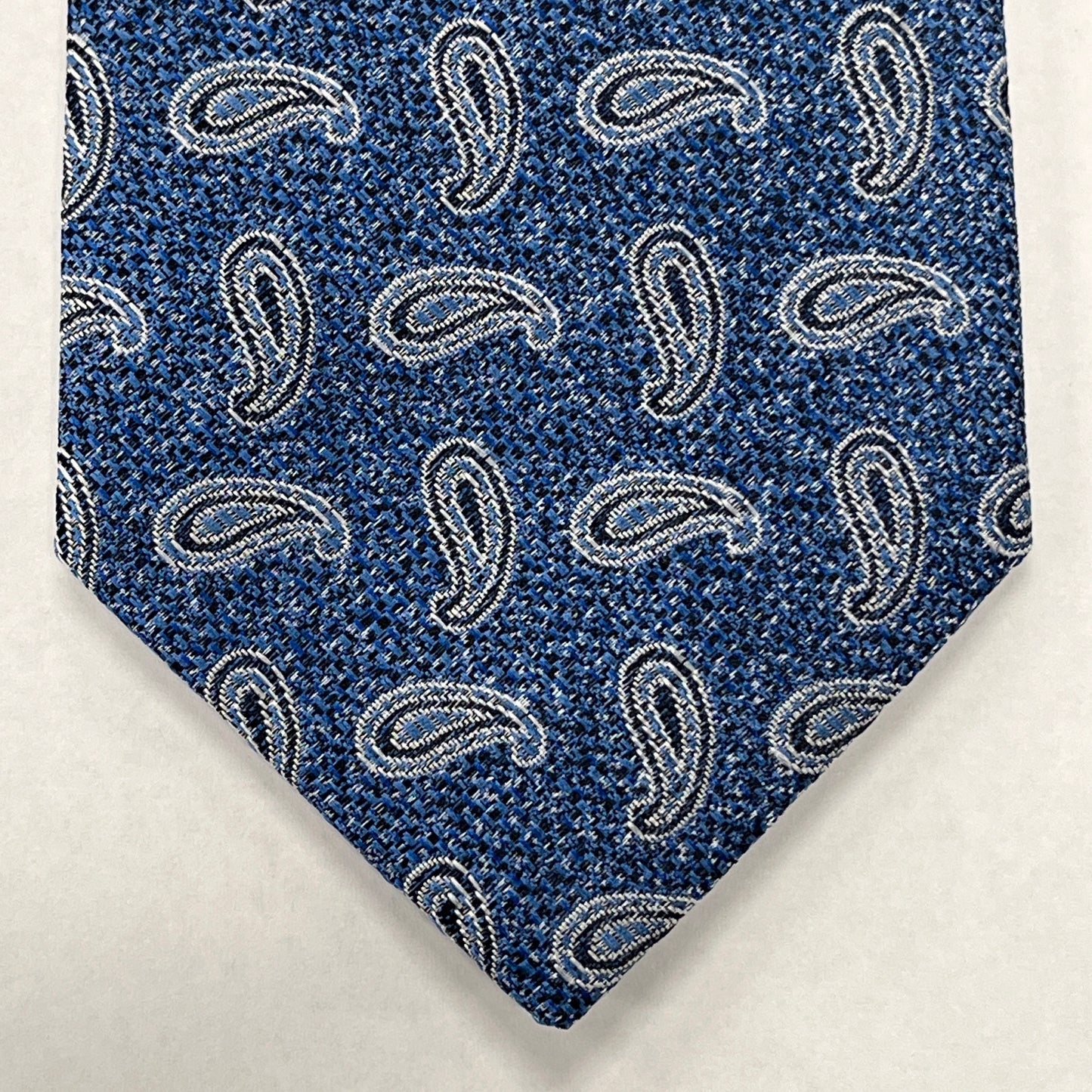 Zenio Skinny Tie Men’s Blue Paisley ZN0006
