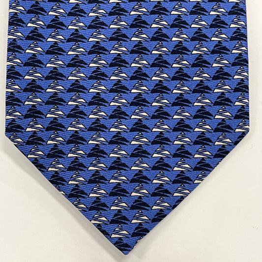 Zegna Tie Blue & White Mountains Fashion Luxury EG0003