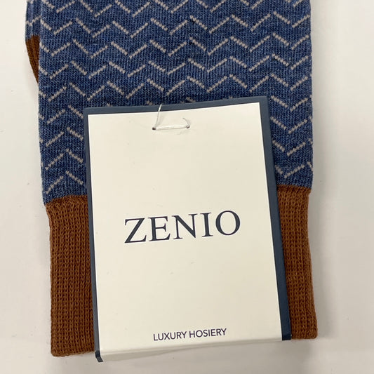 Zenio Boys Blue Copper Chevron Dress Socks - Luxury Hosiery ZS0008
