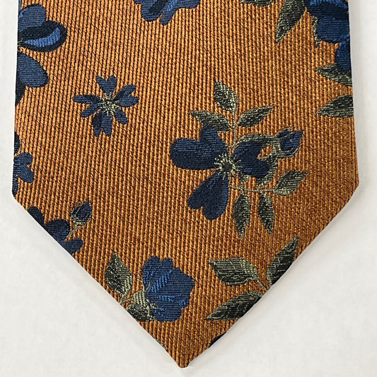 Bruno Piattelli Mens Tie Burnt Orange Floral BR0292