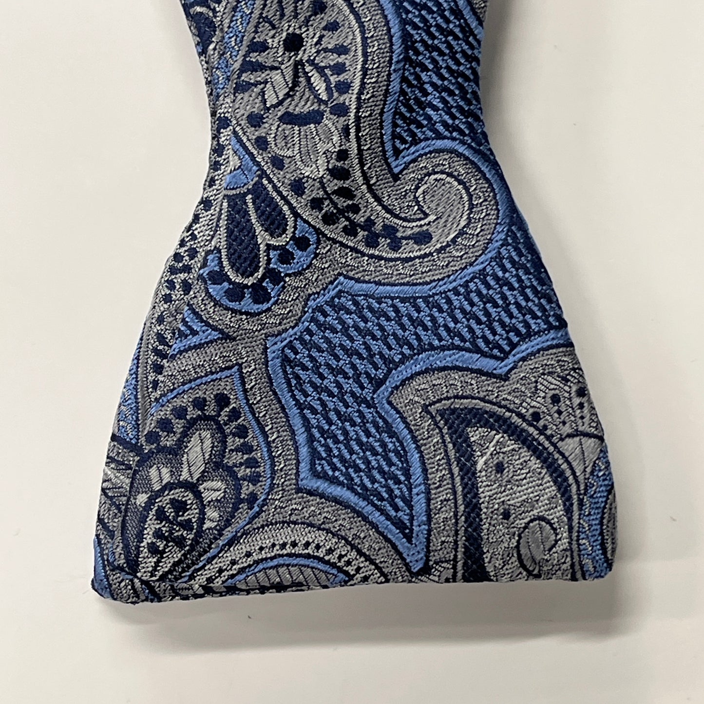 Bruno Piattelli Bow Tie Silk Blue Grey Paisley BT0008