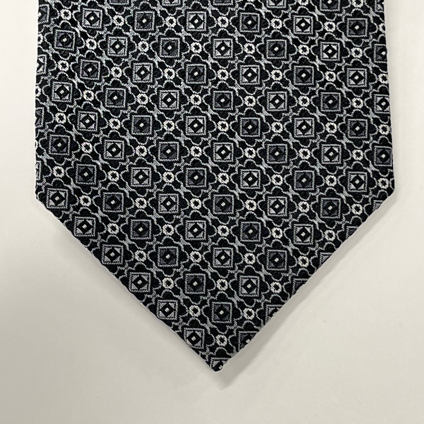 Bruno Piattelli Men's Tie Silk Black Geometric BR0172