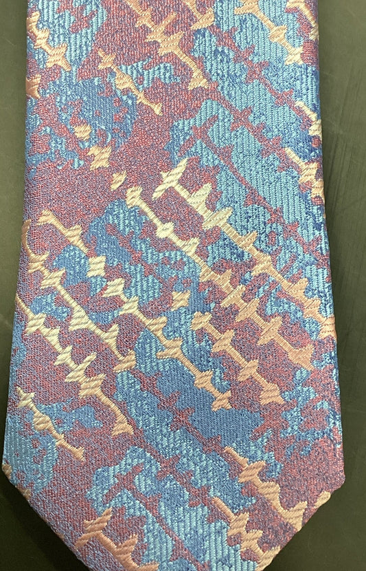 T.O. Boys Tie Blue Purple Geometric TB375-2