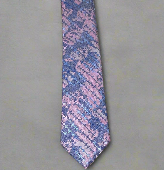 TO Boys Tie Pink Blue Design TB375-1