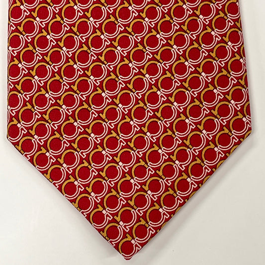 Ferragamo Mens Tie Red Anchor FR0006