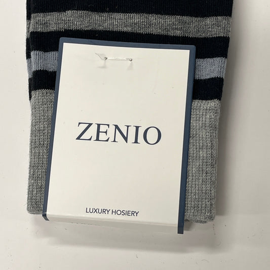 Zenio Boys Gray Black Striped Dress Socks - Luxury Hosiery ZS0006