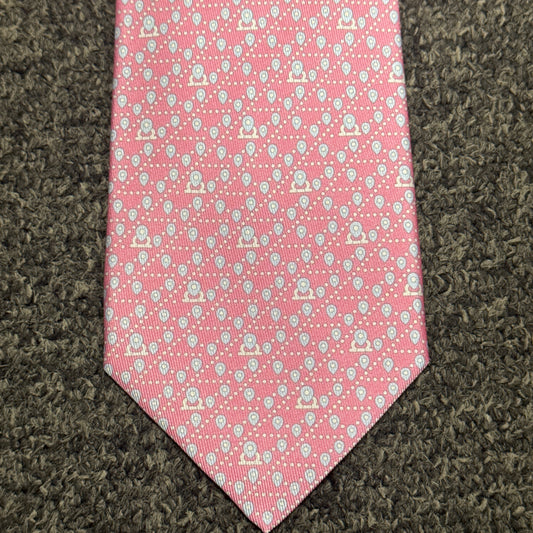 Ferragamo Men’s Tie Silk Classic Pink Gancini