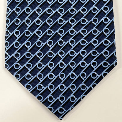 Salvatore Ferragamo Blue Navy Gancini Logo Men's Tie FR0033