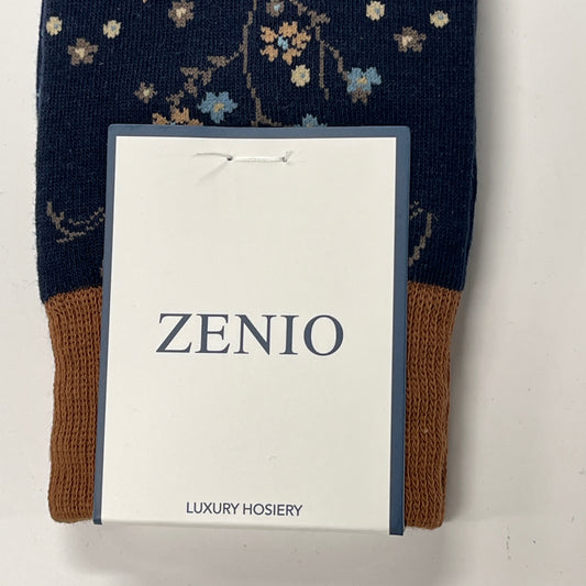 Zenio Boys Blue Copper Floral Dress Socks - Luxury Hosiery ZS0003