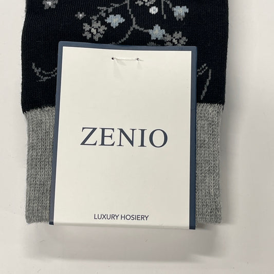 Zenio Boys Black Floral Dress Socks - Luxury Hosiery ZS0007