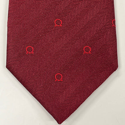 Salvatore Ferragamo Skinny Red Logo Alcove Tie FR0012