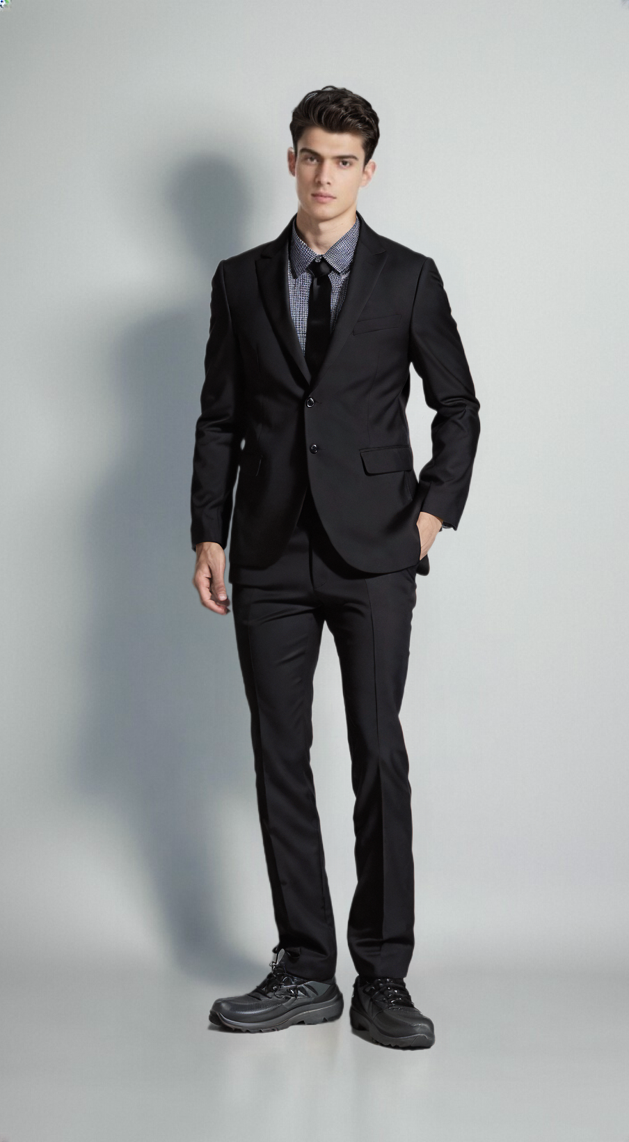 mens Centrion wool Black suit 