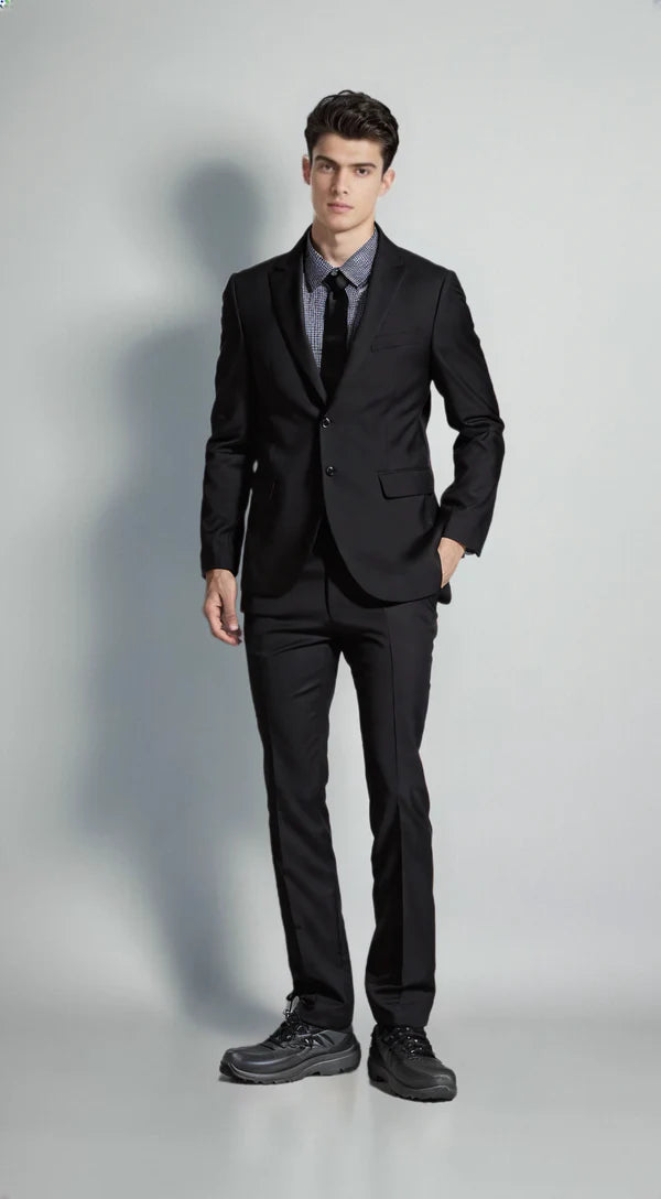 mens Centrion Wool Black suit